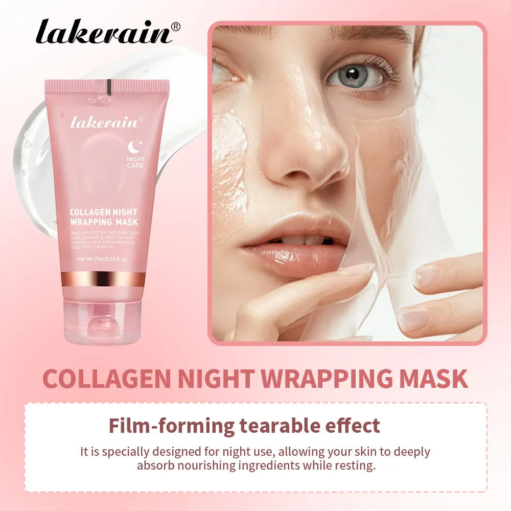 Lakerain Collagen Night Wrapping Mask – Deep Hydration & Radiance Boosting Overnight Gel for Glowing, Firm Skin