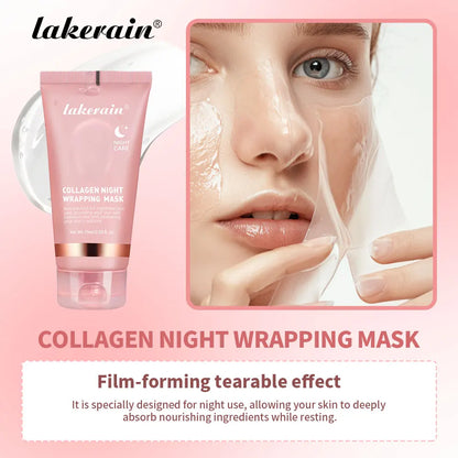 Lakerain Collagen Night Wrapping Mask – Deep Hydration & Radiance Boosting Overnight Gel for Glowing, Firm Skin