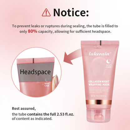 Lakerain Collagen Night Wrapping Mask – Deep Hydration & Radiance Boosting Overnight Gel for Glowing, Firm Skin